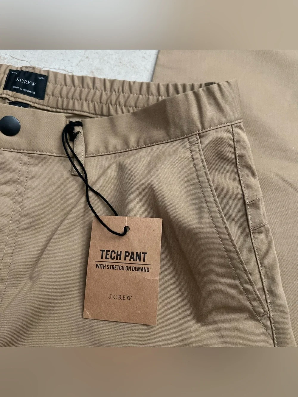 J.CREW 484 Slim-fit Performance Tapered Tech Pants Stretch Water-Resistant 33x32